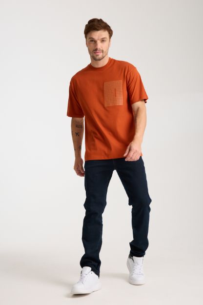 4710 Model Oversize Bisiklet Yaka T-shirt resmi