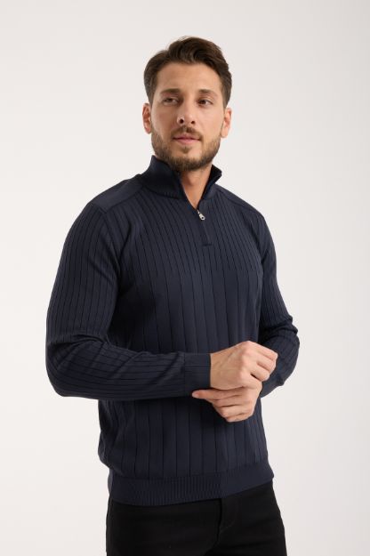 5131 Model Dik Yaka Fermuarlı Kazak resmi