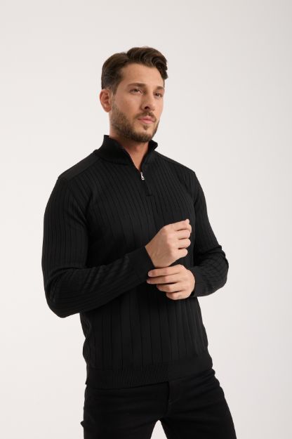 5131 Model Dik Yaka Fermuarlı Kazak resmi