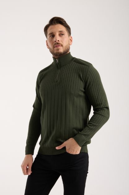 5131 Model Dik Yaka Fermuarlı Kazak resmi