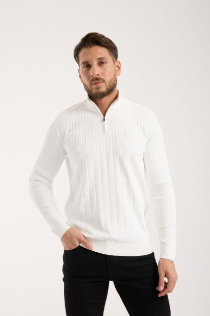 5131 Model Dik Yaka Fermuarlı Kazak resmi