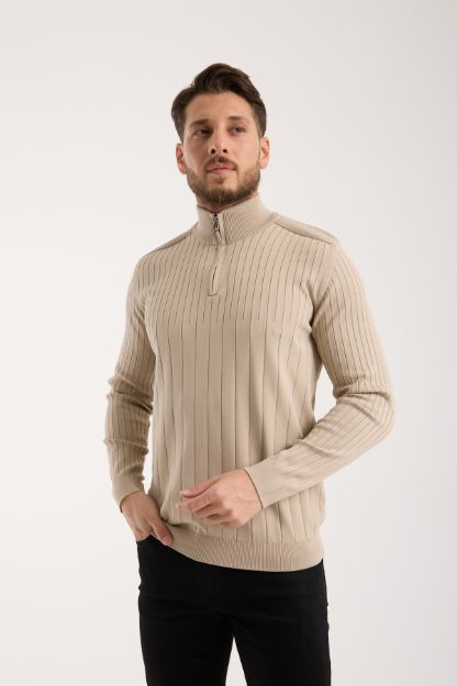 5131 Model Dik Yaka Fermuarlı Kazak resmi