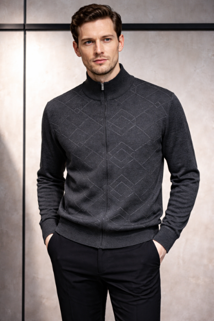 358 Model Fermuarlı Yün Hırka resmi