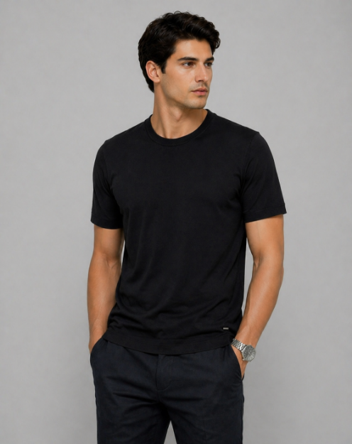 852 Model Biskilet Yaka Triko T-shirt resmi