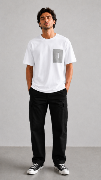 4710 Model Oversize Bisiklet Yaka shirt resmi