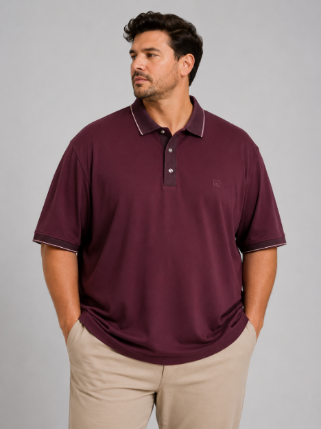 4930 Model Battal Polo Yaka Erkek T-shirt resmi