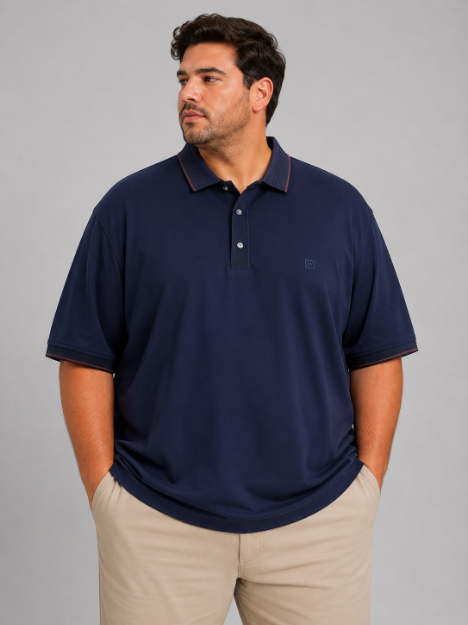 4930 Model Battal Polo Yaka Erkek T-shirt resmi