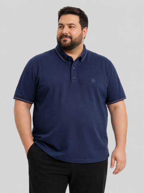 4890 Model Battal Polo Yaka Erkek T-shirt resmi