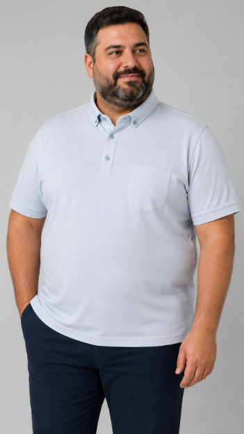 4838 Model Battal Polo Yaka Cepli T-shirt resmi
