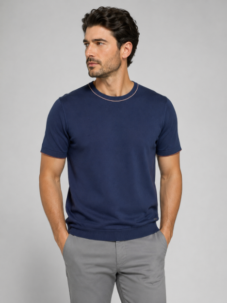 851 Model Bisiklet Yaka Triko T-shirt resmi