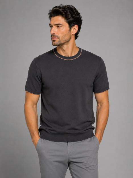 851 Model Bisiklet Yaka Triko T-shirt resmi
