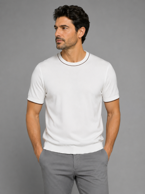 851 Model Bisiklet Yaka Triko T-shirt resmi
