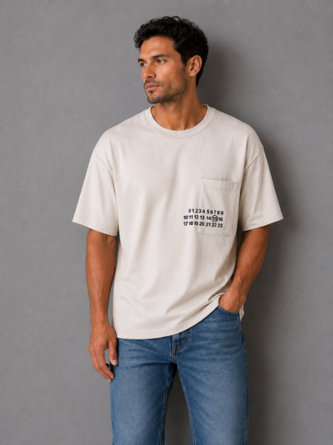 4713 Model Bisiklet Yaka Oversize T-shirt resmi