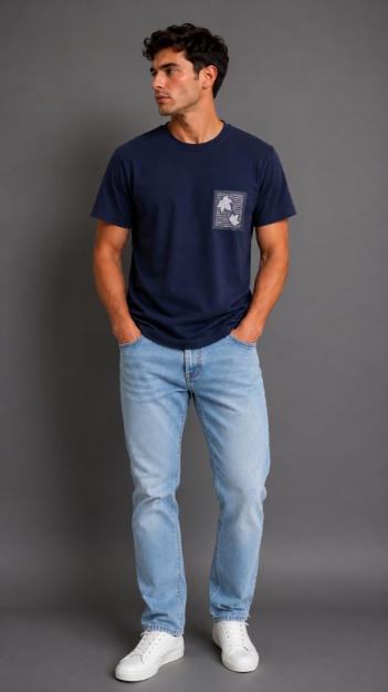 4854 Model Bisiklet Yaka T-shirt resmi