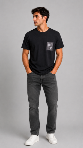 4854 Model Bisiklet Yaka T-shirt resmi