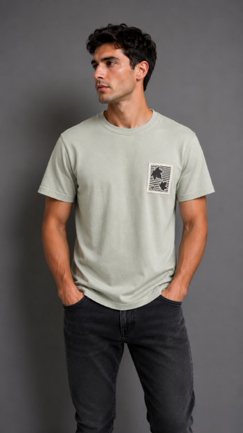 4854 Model Bisiklet Yaka T-Shirt resmi