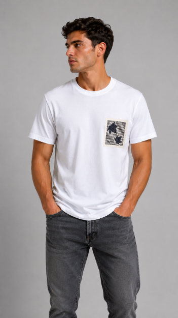4854 Model Bisiklet Yaka T-shirt resmi