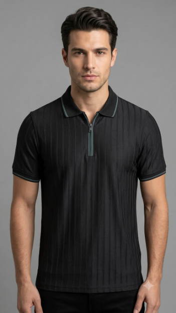 4862 Model Polo Yaka Fermuarlı T-shirt resmi