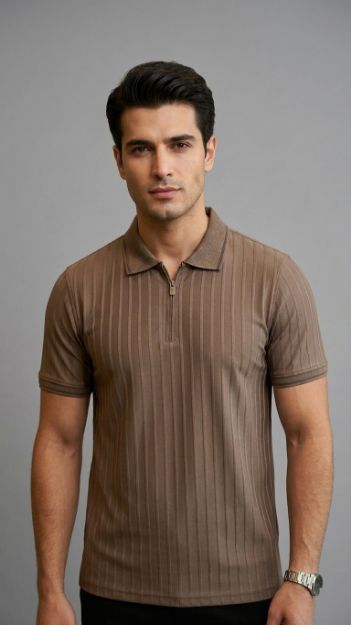 4862 Model Polo Yaka Fermuarlı T-shirt resmi
