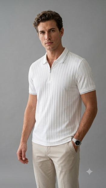 4862 Model Polo Yaka Fermuarlı T-shirt resmi