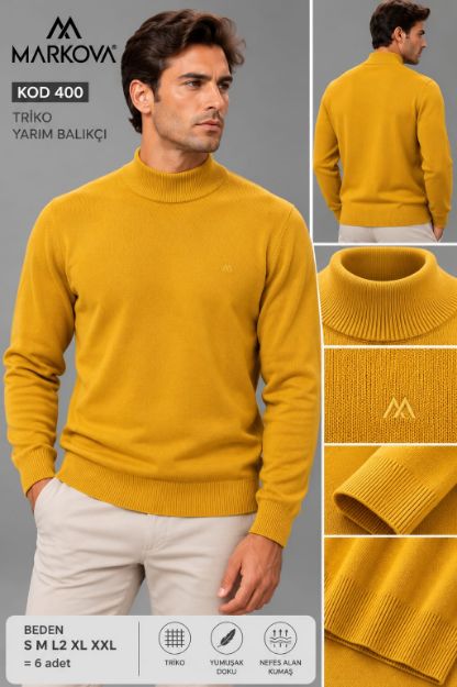 400 / Hardal Yarım Balıkçı Triko resmi