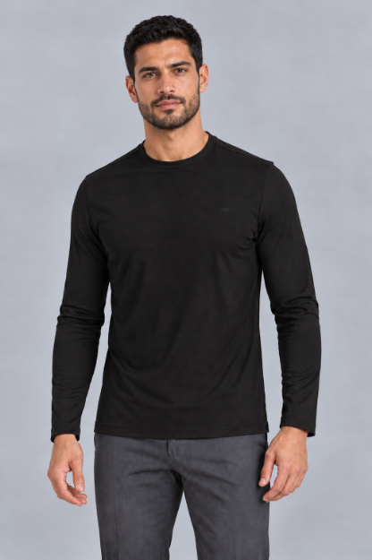 671 / Siyah Uzun kollu T-shirt resmi