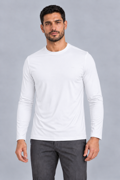 671 / Beyaz Uzun Kollu T-shirt resmi