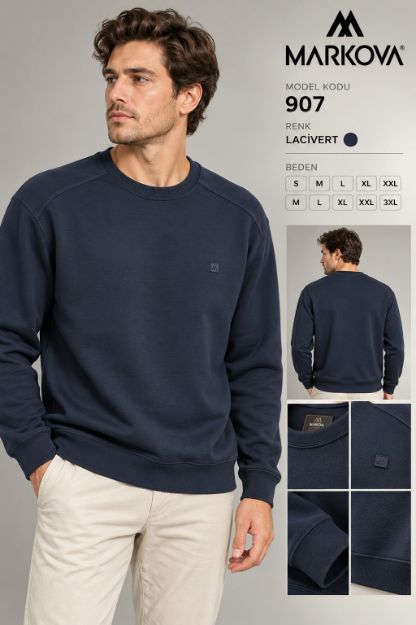 907 Bisiklet Yaka Sweat resmi