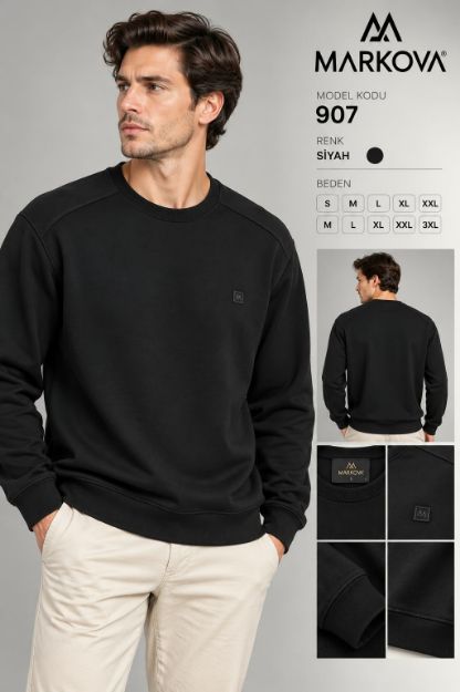 907 Bisiklet Yaka Sweat resmi