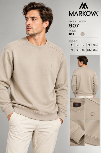 907 Bisiklet Yaka Sweat resmi