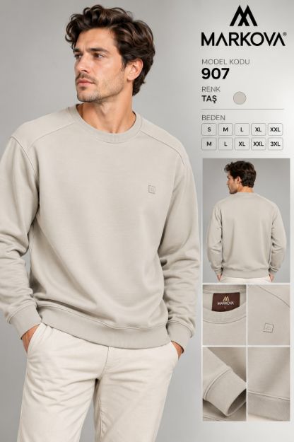 907 Bisiklet Yaka Sweat resmi